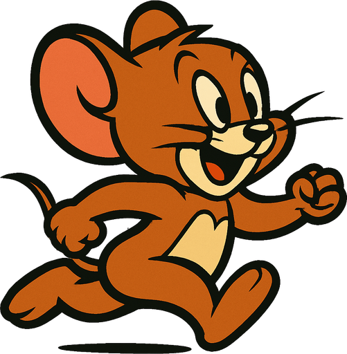 Koşan Jerry.
In-Game asset.  2d.  High contrast.  No shadows