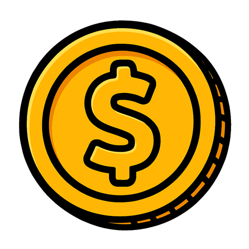 Coin.
In-Game asset.  2d.  High contrast.  No shadows