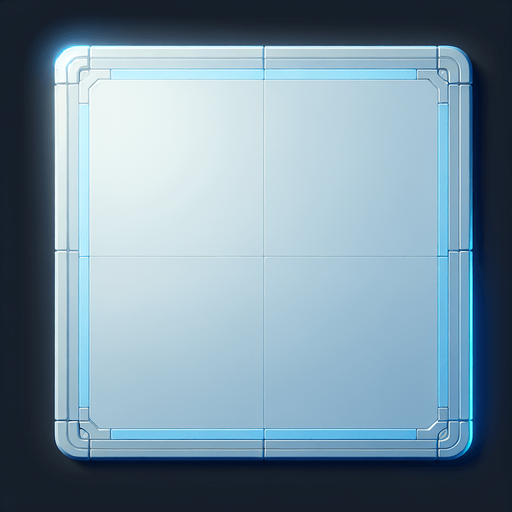 Blue-Tinted Tile: A clean and sleek tile design, consisting of a perfect square with a soft blue surface. A barely noticeable, thin blue border defines the edges, maintaining a smooth and minimal aesthetic. The tile is blank and pristine, embodying futuristic simplicity..
Single Game Texture. In-Game asset. 2d. Blank background. High contrast. No shadows.