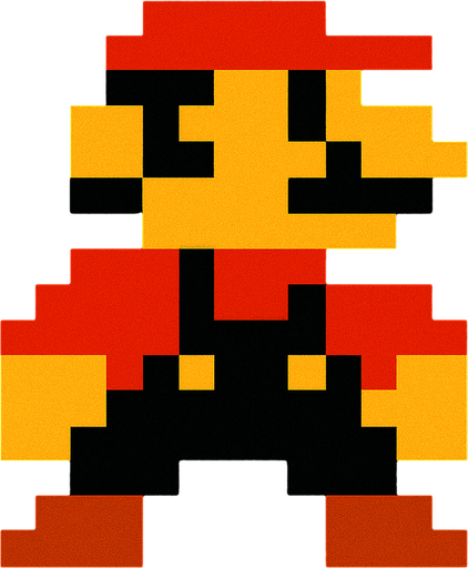 Mario 8-bit Pixley game style NES..
High contrast