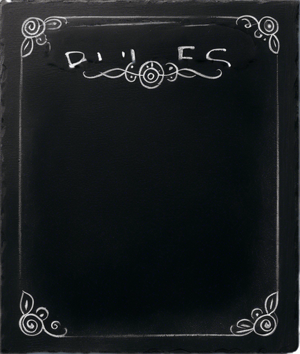 "RULES" handwritten in chalk