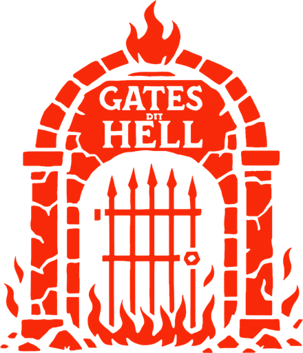 puerta del infierno.
In-Game asset.  2d.  High contrast.  No shadows