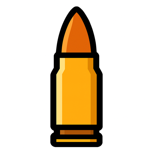 bullet.
In-Game asset.  2d.  High contrast.  No shadows