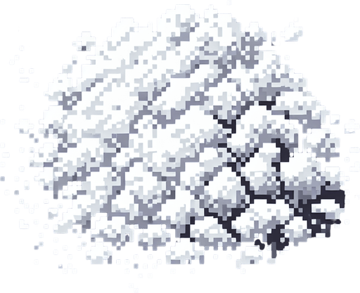 snow powder in the sky, pixel Single Game Texture. In-Game asset. 2d. Blank background. High contrast. No shadows.