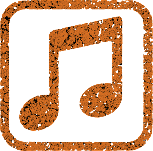 Generame una boton con dentro de forma de una nota musical con efectos de tierra.
In-Game asset.  2d.  High contrast.  No shadows