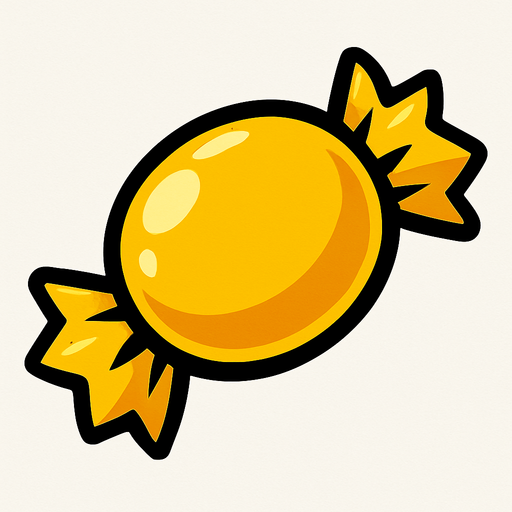 Yellow candy.
In-Game asset.  2d.  High contrast.  No shadows