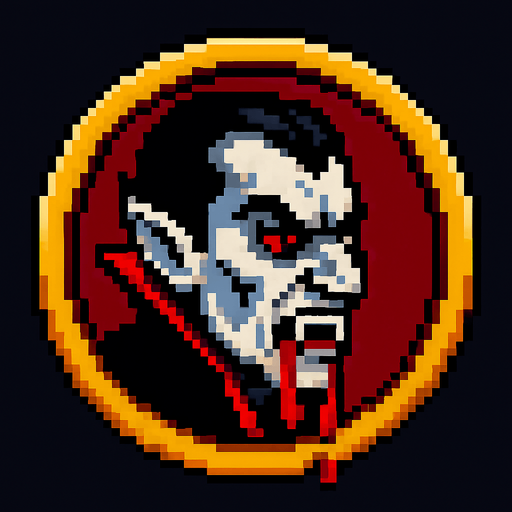 vampire blody coin pixel.
In-Game asset.  2d.  High contrast.  No shadows