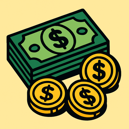 Para.
In-Game asset.  2d.  High contrast.  No shadows. Money