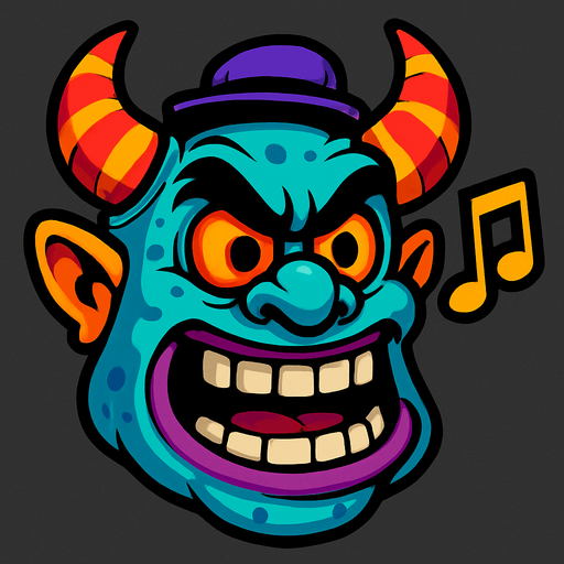 Music maestro monster head . 3d..
In-Game asset.  High contrast.  No shadows