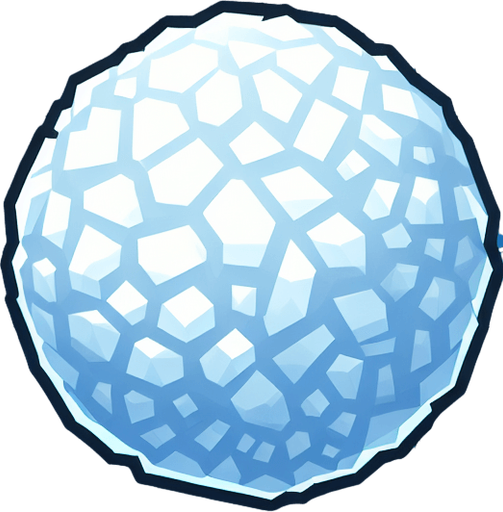 A snowball. Single Game Texture. In-Game asset. 2d. Blank background. High contrast. No shadows.