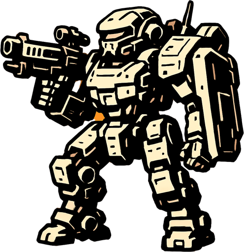assaultBot.
In-Game asset.  2d.  High contrast.  No shadows