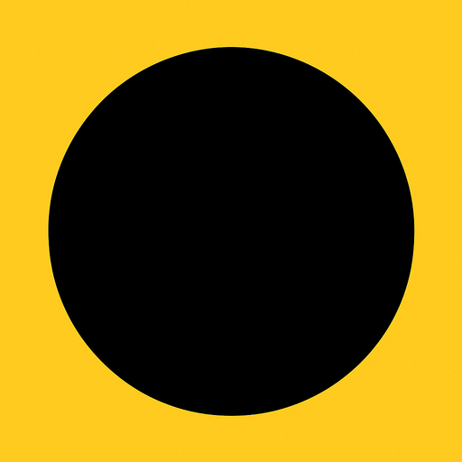 black circle.
In-Game asset.  2d.  High contrast.  No shadows