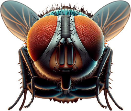 муха смотрит в камеру.
Single Game Texture. In-Game asset. 2d. Blank background. High contrast. No shadows.