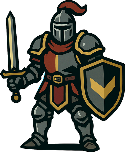 Zırhlı Savaşçı.
In-Game asset.  2d.  High contrast.  No shadows