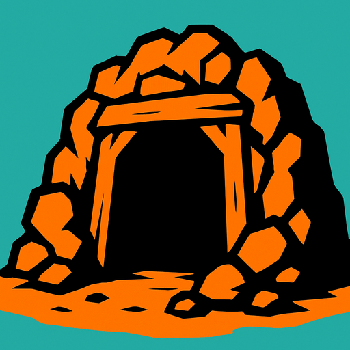 Maden girişi.
In-Game asset.  2d.  High contrast.  No shadows