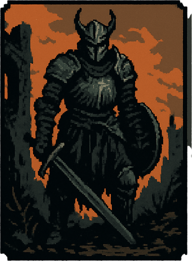 Kart alanı dark souls style 2d pixel art.
In-Game asset.  2d.  High contrast.  No shadows