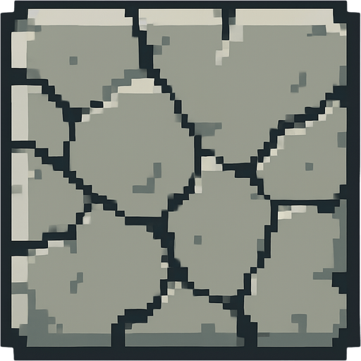 Bloque de piedra que ocupe todo el sprite.
In-Game asset.  2d.  High contrast.  No shadows