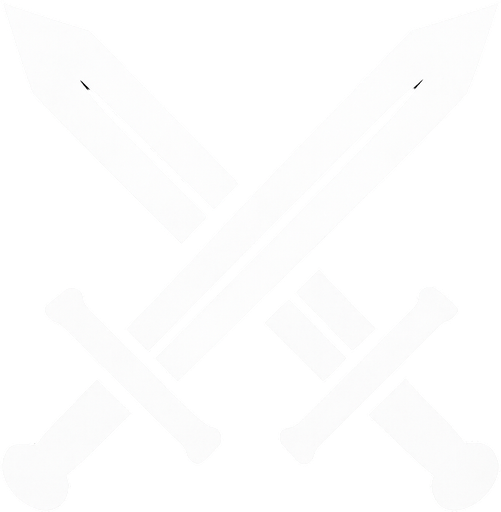 2 çapraz bir birne girmiş kılıç simgesi olacak beyaz olsun.
In-Game asset.  2d.  High contrast.  No shadows