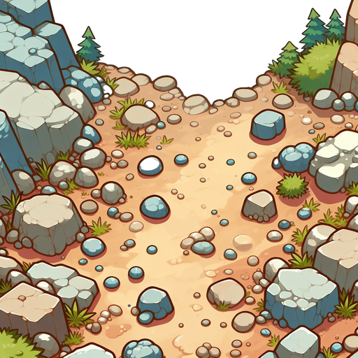 hafif taşlı zemin. üstten görünüm. cartoon