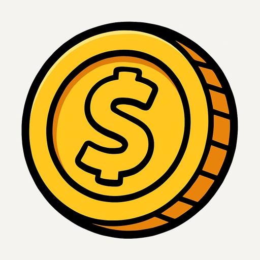 coin.
In-Game asset.  2d.  High contrast.  No shadows