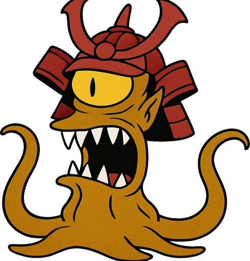 Make my character dark yellow and have a red samurai helmet