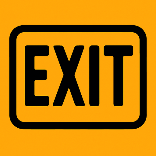 Exit.
In-Game asset.  2d.  High contrast.  No shadows