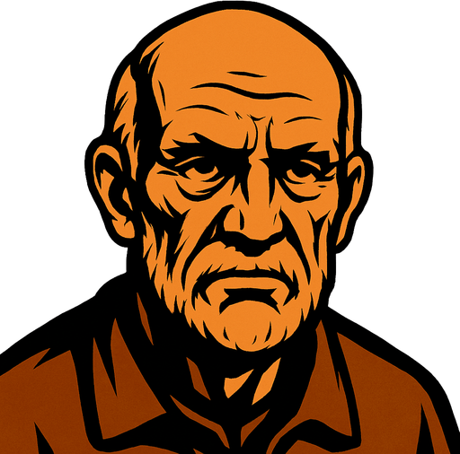 old man.
In-Game asset.  2d.  High contrast.  No shadows