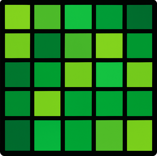 casillas de cuadros de colores verdes.
In-Game asset.  2d.  High contrast.  No shadows
