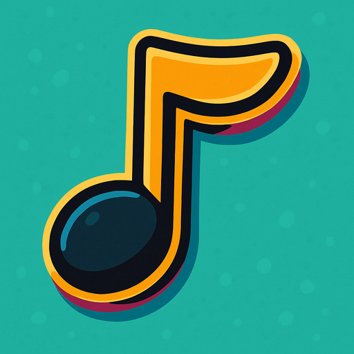 nota musical.
In-Game asset.  2d.  High contrast.  No shadows