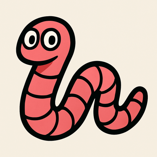 Worm.
In-Game asset.  2d.  High contrast.  No shadows