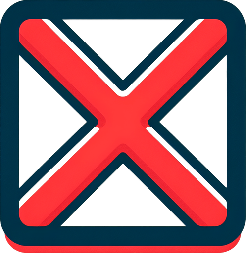A large letter 'X' as in tic tac toe coloured red, in a similar style to the O-player image.
Single Game Texture.  In-Game asset.  2d.  Blank background.  High contrast.  No shadows. No surrounding circle nor square.