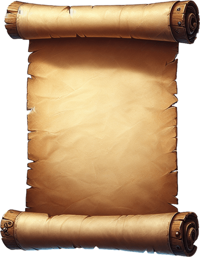 old paper scroll, blank with no writing, Single Game Texture. In-Game asset. 2d. transparent Blank background. High contrast. No shadows. Single Game Texture. In-Game asset. 2d. Blank background. High contrast. No shadows.
