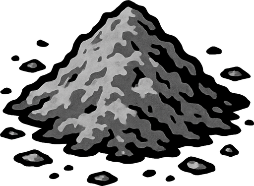 Gray ash.
In-Game asset.  2d.  High contrast.  No shadows