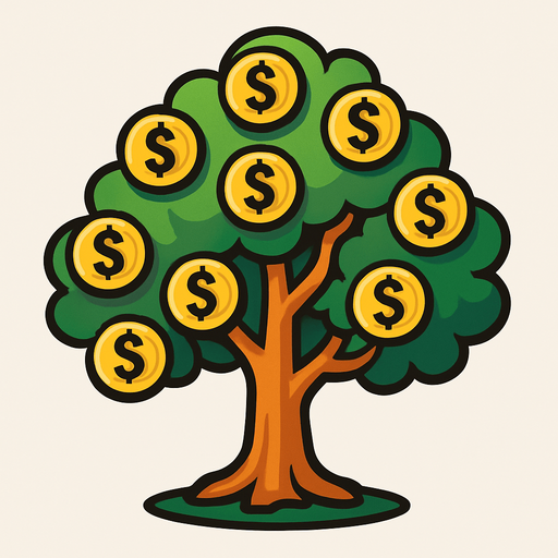 money tree.
In-Game asset.  2d.  High contrast.  No shadows