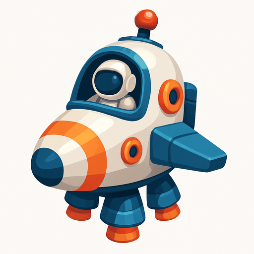 nave de astronauta.
In-Game asset.  High contrast.  No shadows. 3D