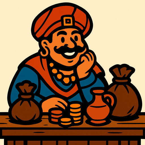 Merchant.
In-Game asset.  2d.  High contrast.  No shadows