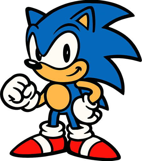 sonic.
In-Game asset.  2d.  High contrast.  No shadows