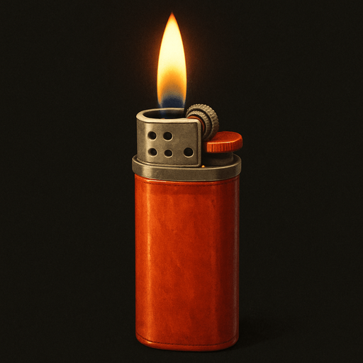 Mechero encendido, algo realista.
In-Game asset.  2d.  High contrast.  No shadows