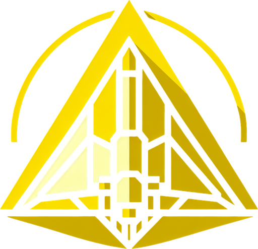 triangular space ship, yellow/green.
Single Game Texture.  In-Game asset.  2d.  Blank background.  High contrast.  No shadows