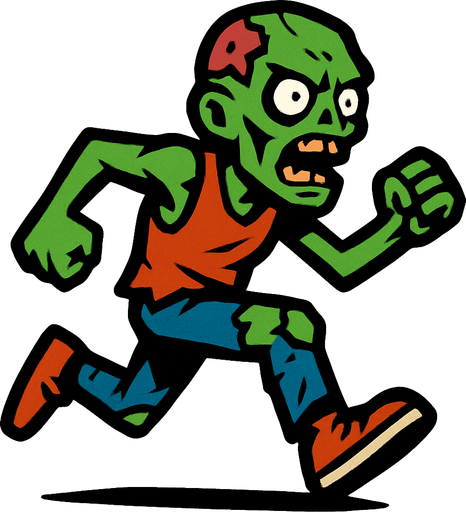 runner zombie.
In-Game asset.  2d.  High contrast.  No shadows