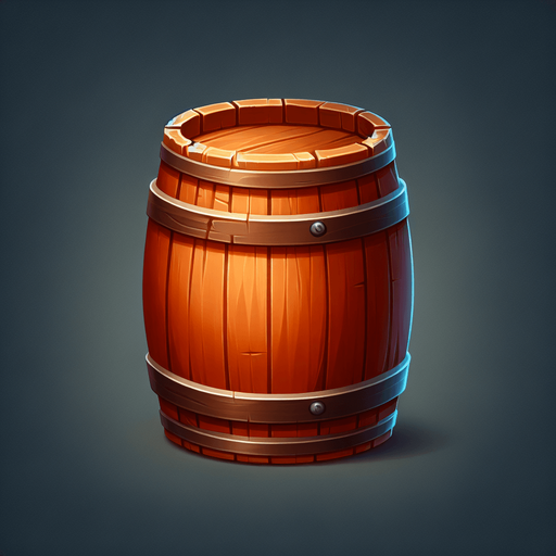 western barrel.
Single Game Texture. In-Game asset. 2d. Blank background. High contrast. No shadows.