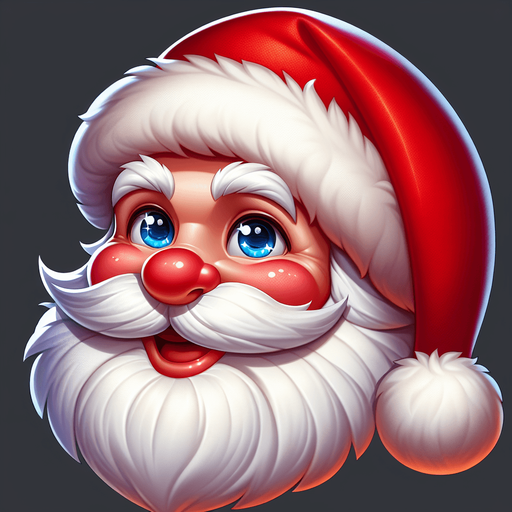 Santa's face.
Single Game Texture. In-Game asset. 2d. Blank background. High contrast. No shadows.