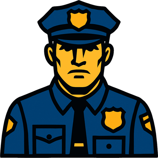 officer.
In-Game asset.  2d.  High contrast.  No shadows