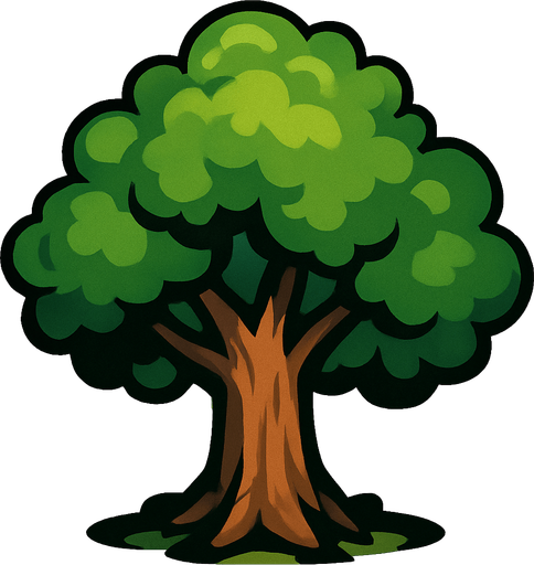 tree.
In-Game asset.  2d.  High contrast.  No shadows