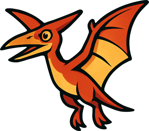 Uçan bir dinazor.
In-Game asset.  2d.  High contrast.  No shadows