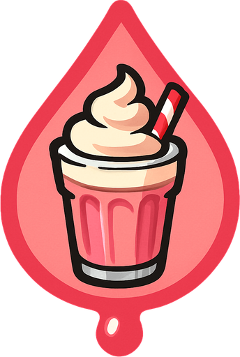 milkeshake droplet.
In-Game asset.  2d.  High contrast.  No shadows