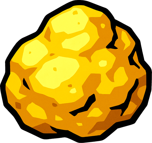 gold nugget.
In-Game asset.  2d.  High contrast.  No shadows