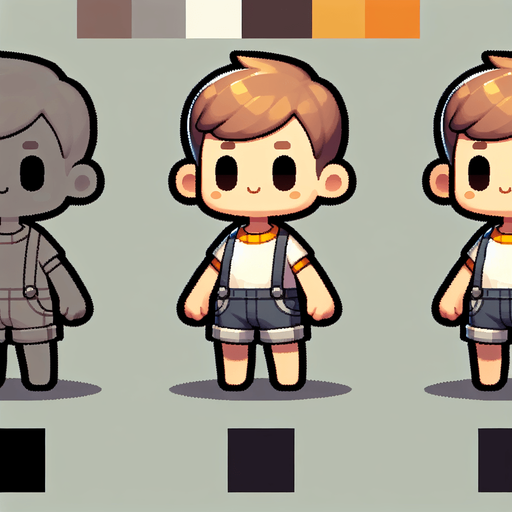 a child.
Single Game Texture. In-Game asset. 2d. Blank background. High contrast. No shadows.