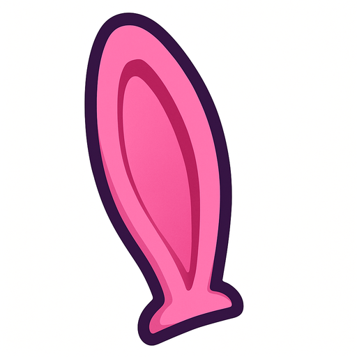 Pink rabbit ear.
In-Game asset.  2d.  High contrast.  No shadows