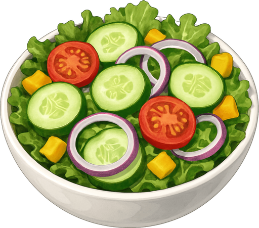 salad - Gerçekçi - Yazısız.
In-Game asset.  2d.  High contrast.  No shadows